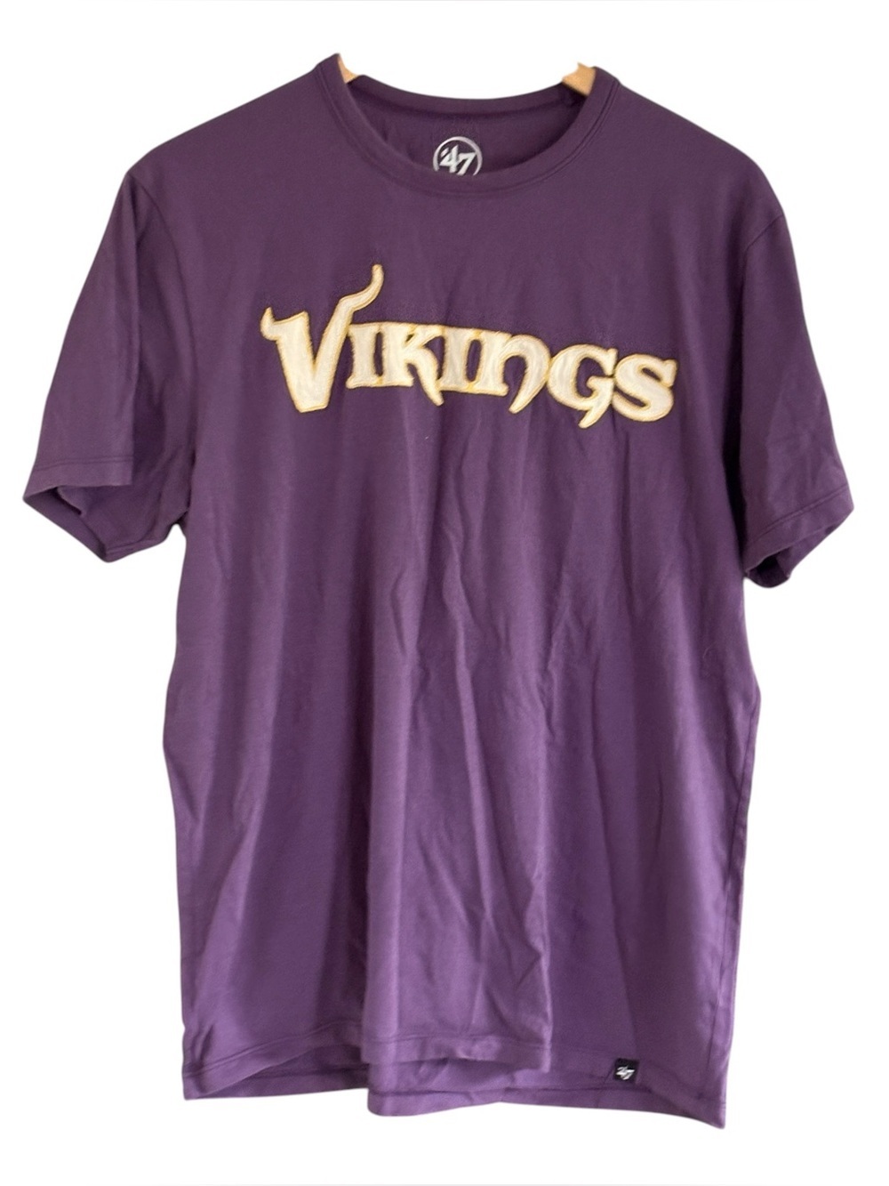 47 Brand Mens MN Vikings NFL Tee Shirt Purple Size Large Vintage Style